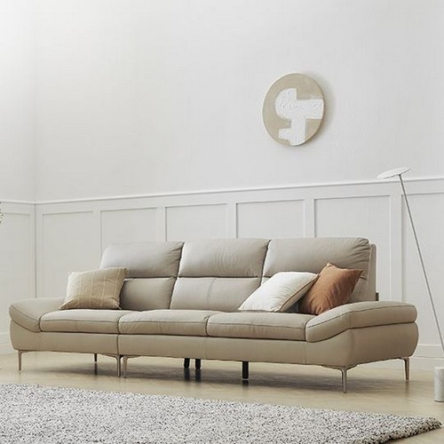 한샘 엠마 컴포트 천연가죽 소파 4인용 (스툴포함)_이미지