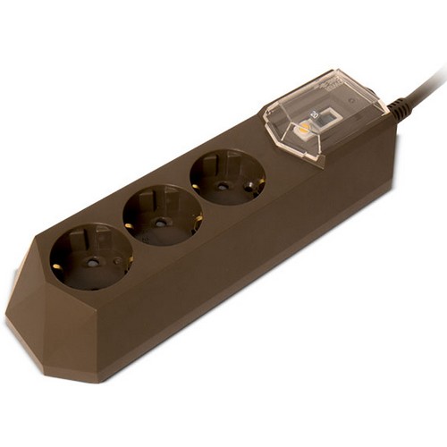 3구 철벽 누전차단 고용량 멀티탭 브라운