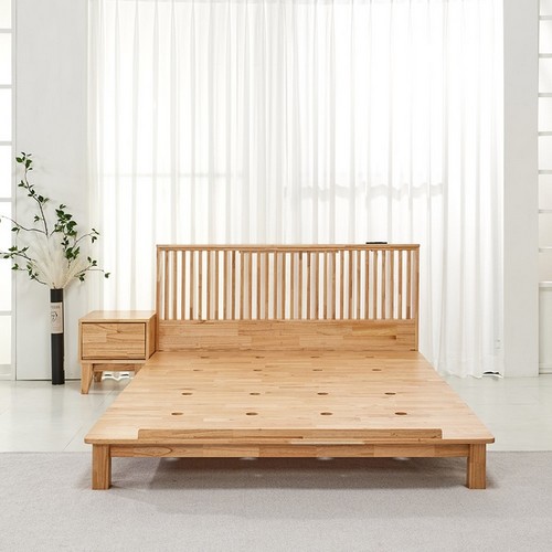 우아미가구 도지 다리형 갤러리 LED 침대 K (매트별도)_이미지