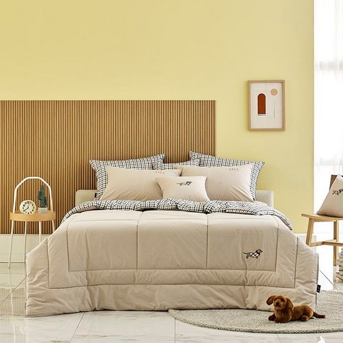 파란엘림 닥스HOME 고밀도 심슨 베이지 3온스 퀼트이불패드세트 (킹 K)