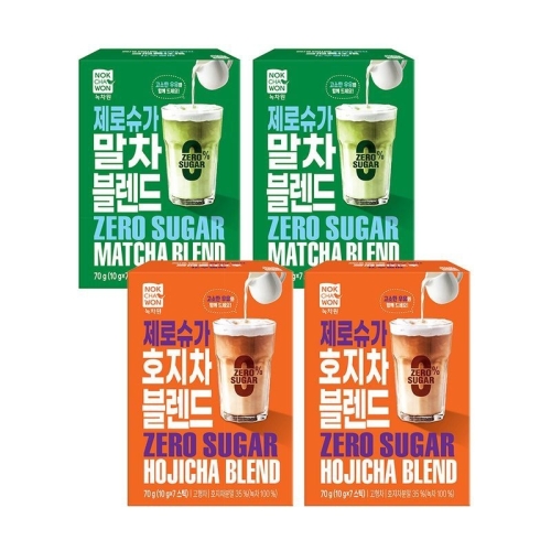 녹차원 제로슈가 블렌드 4팩 세트 (말차x2개 + 호지차x2개)_이미지