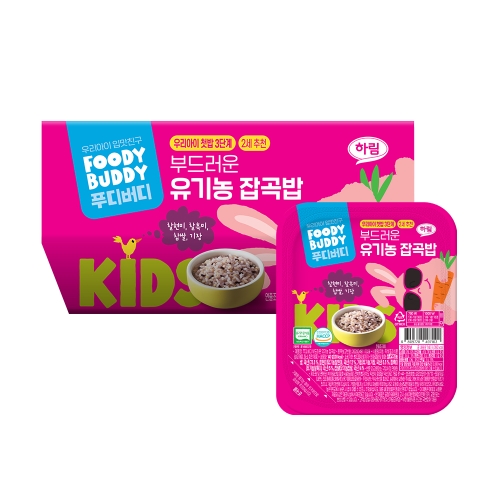 하림 푸디버디 부드러운 유기농 잡곡밥 140g (3개)_이미지