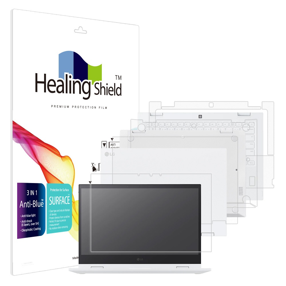 폰트리 힐링쉴드 LG전자 2in1 PC 14T30S 블루라이트차단 (액정보호필름 + 외부보호필름 3종 세트)_이미지