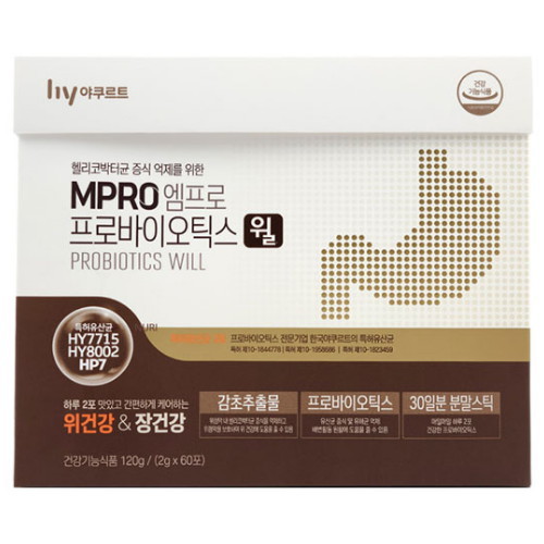 한국야쿠르트 엠프로 프로바이오틱스 윌 플러스 2g 60포 (1개)_이미지