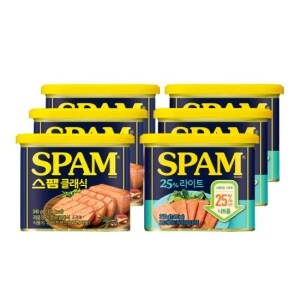 CJ제일제당 <b>스팸</b> <b>클래식</b> <b>340g</b> 3개 + <b>스팸</b> 25% 라이트 <b>340g</b> 3개