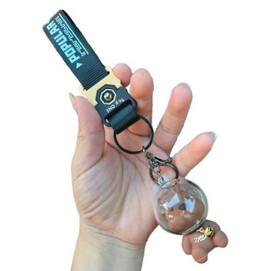 꼬까 우주복강아지 자동차열쇠고리 (브라운)_이미지