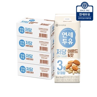 <b>연세</b>우유 <b>연세</b><b>두유</b> 저당 아몬드 잣 <b>두유</b> 190ml