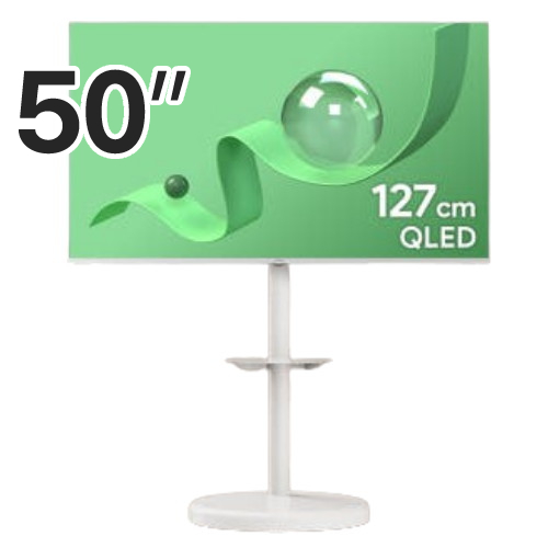 더함 우버 AMG 리얼 화이트 스마트 50 QLED 120HZ 돌비 AI 구글 5.0 이동형 패키지이미지입니다. 누르면 해당 게시물로 새창이동합니다.