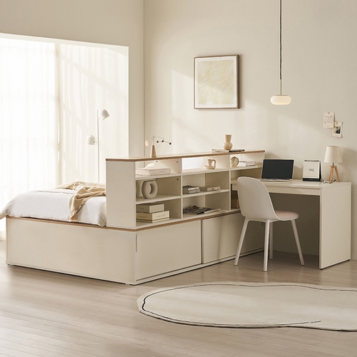 삼익가구 더빅 슬라이딩 벙커 빅수납 침대 SS+책장+책상 (매트별도)