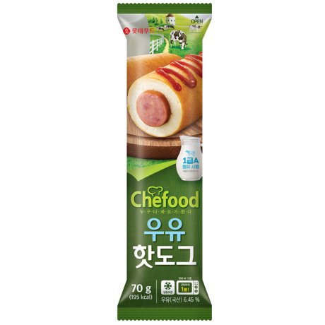 롯데웰푸드 쉐푸드 우유 핫도그 70g (1개)_이미지
