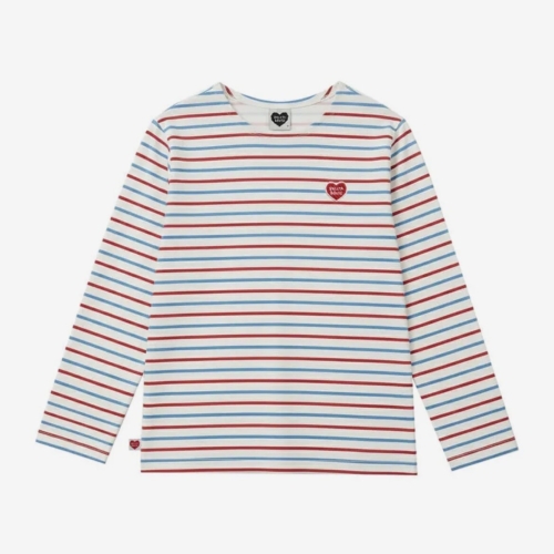 벨리타앤보이즈 백 어덜트BB하트멀티스트라이프 보트넥긴팔티셔츠 BA6STL81RE