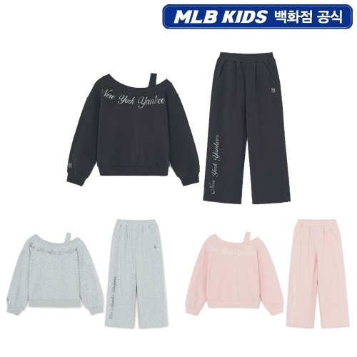 MLB키즈 스트릿 걸즈 레터링 레이어드 맨투맨 세트 (7FS2B0561)_이미지