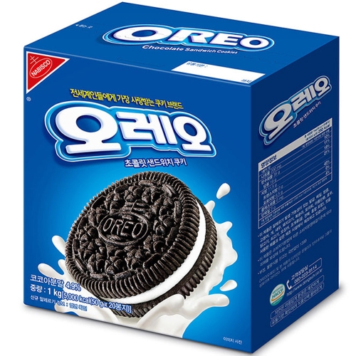 크래프트 오레오 초콜릿 샌드위치 쿠키 화이트크림 1kg (1개)_이미지