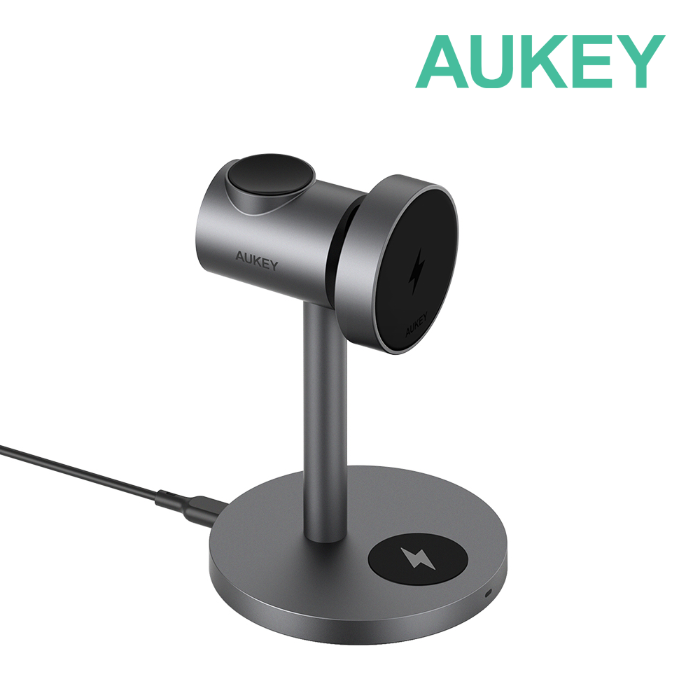 Aukey ��ǻ�� 3in1 G 15W Qi2 �Ƽ����� 3in1 ���� ���� �������ĵ�