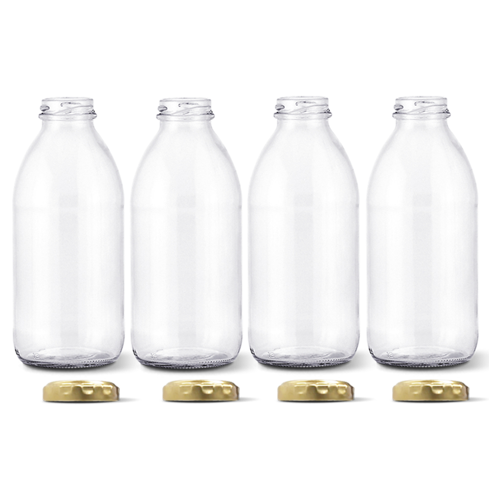 미르 주스병 500ml 4p + 골드캡 4p 1세트_이미지