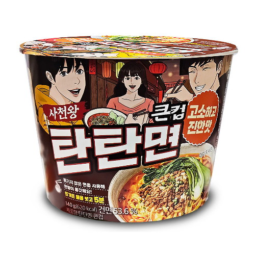 엠디에스코리아 사천왕 탄탄면 큰컵 140g (1개)_이미지
