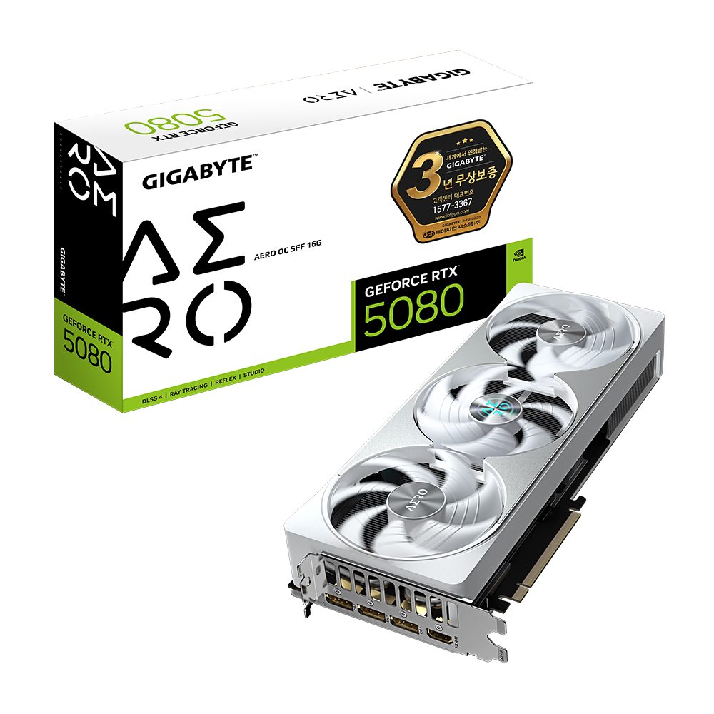 GIGABYTE 지포스 RTX 5080 AERO OC SFF D7 16GB 제이씨현
