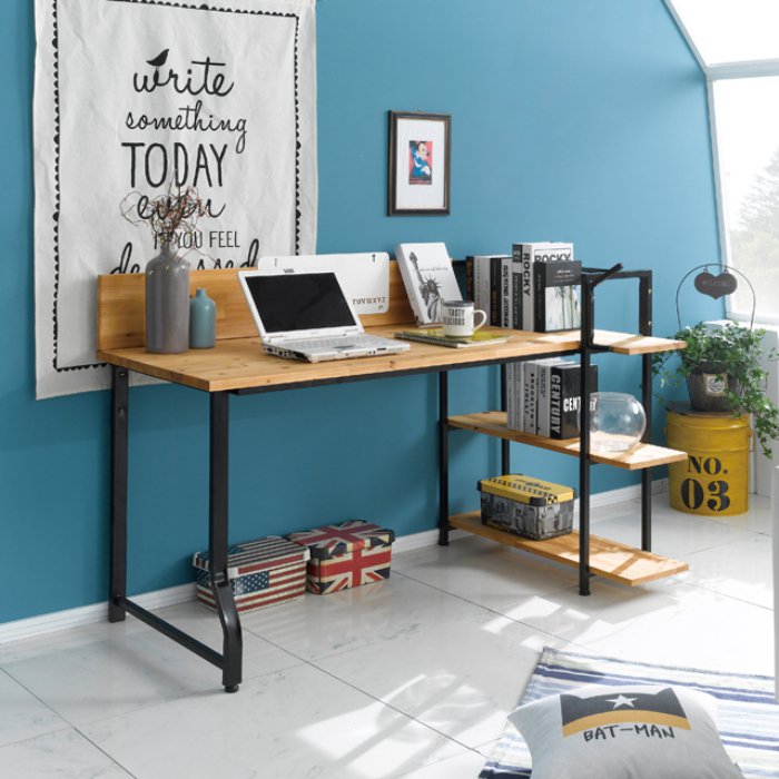 아름이와다움이 나르샤 소나무원목 스틸 3단 h형 책상세트 (900x620)_이미지