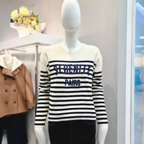 더틸버리 단가라 레터링 라운드넥 풀오버니트 MTR2M1PO65W_DG