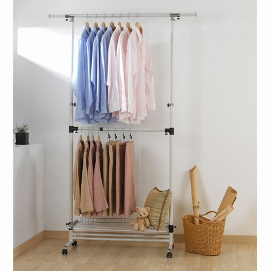 심텍 이동식 2단 행거