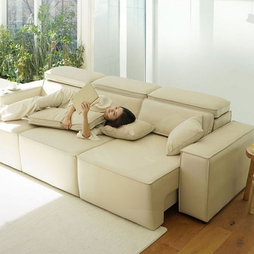 마루이 마시모 모션 슬라이딩 가죽 소파 4인용_이미지