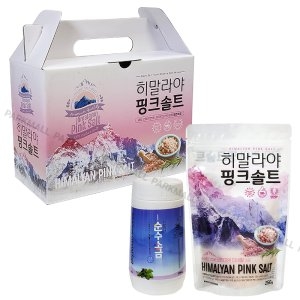 핑크솔트 그라인더 선물세트 2종 핑크소금 암염 굵은소금 고운입자 미네랄소금