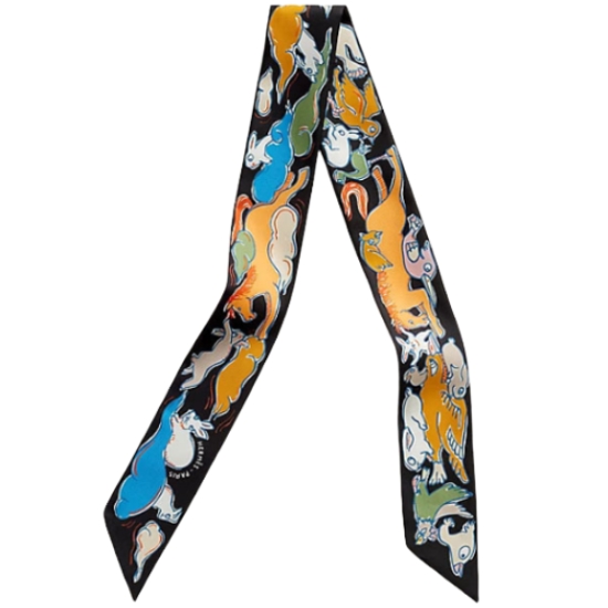 에르메스 밀레앙 라핀스 트윌리 (느와르 아브리콧 블루 아주르)_이미지