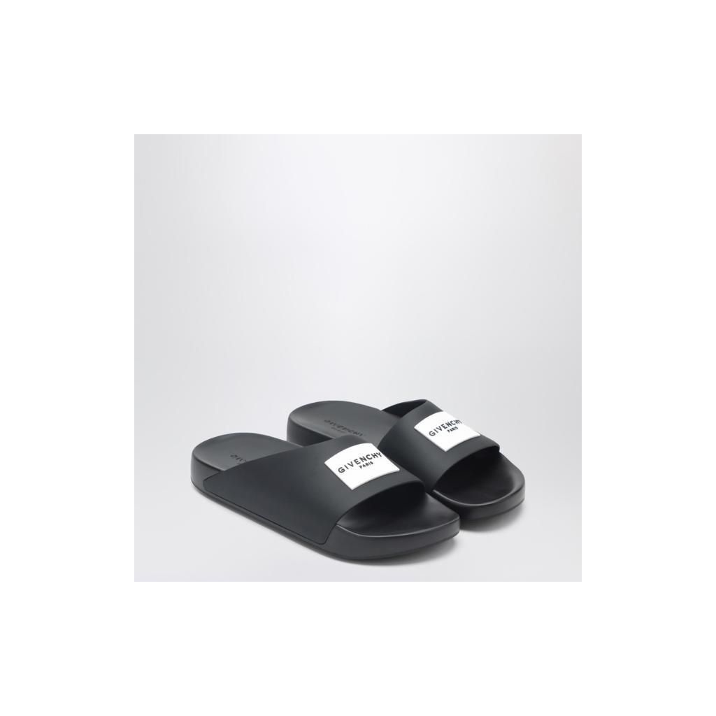 지방시 Label flat mules in black rubber BE30AJE2GA/XM_GIV-001_500-36 Black_이미지