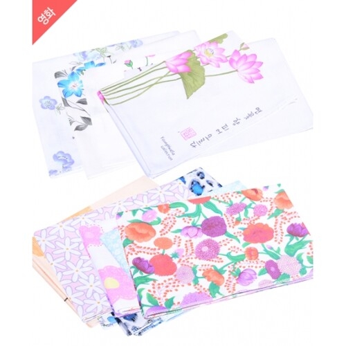 영화 두겹 면100 롱직각 가제 나염 수건_이미지