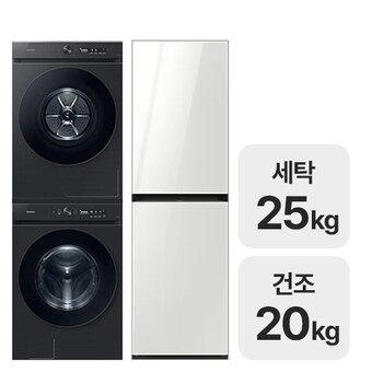 삼성전자 비스포크 AI <b>WF25CB8890BV</b> + DV20CB8870BV + 에어드레서 DF24CB9600WR