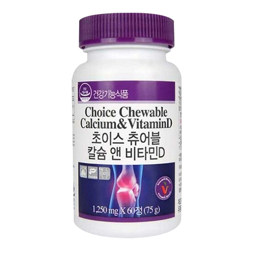 비타민하우스 초이스 츄어블 칼슘 앤 비타민D 60정 (1개)_이미지