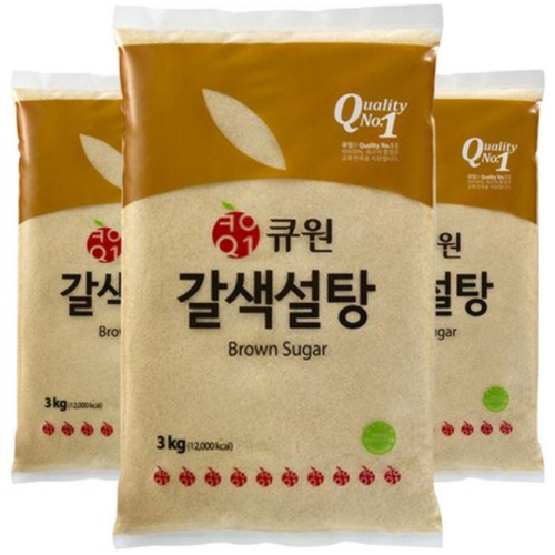 큐원 갈색설탕 3kg (3개)_이미지