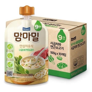 맘마밀 안심이유식 시금치와 연근소고기 100g