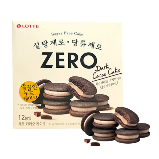 롯데웰푸드 제로 카카오 케이크 12개입 171g이미지입니다. 누르면 해당 게시물로 새창이동합니다.