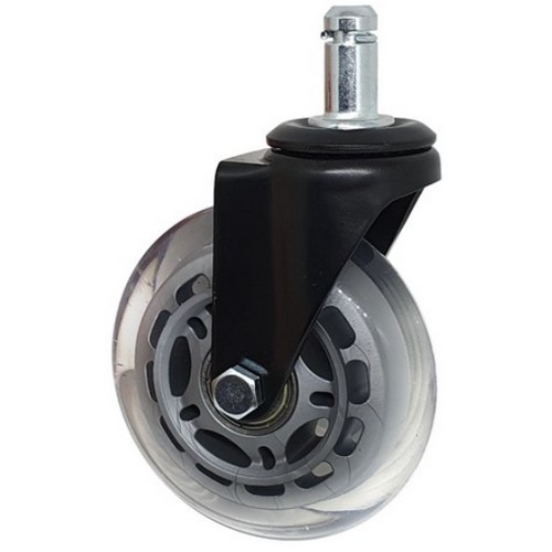 엠파이어 2.5형 무소음 투명 우레탄 링 회전 바퀴 AH25RM11