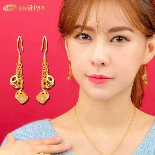 종로금1번가 순금 귀걸이 3.75g 큐브링_이미지