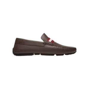 발리 5909517 Waltec 6230207 Mens Chocolate Calf Plain Leather Loafers 124..