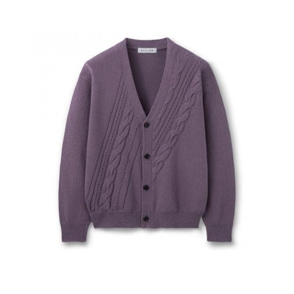 다이애그널 BESLOW CABLE CARDIGAN LILAC 225465