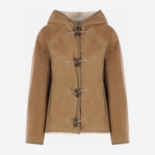 이브살로몬 카멜 스웨이드 토글 클로저 시어링 재킷 26WYV61462_이미지