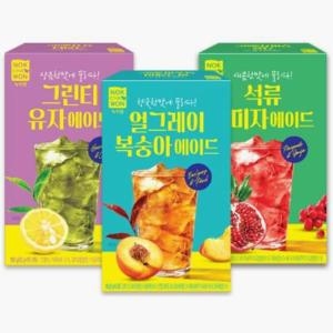 신상에이드 3종 그린티유자+석류오미자+얼그레이복숭아