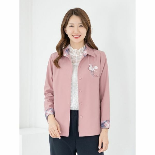 모슬린 자켓 카라 자수 배색 MQG126733 마담 미시 중년여성