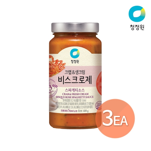 대상 청정원 비스크 로제 스파게티소스 600g (3개)