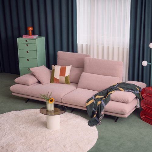 에싸 오아후 와이드 스윙기능 리브 패브릭 소파 3인용 (스툴별도)_이미지