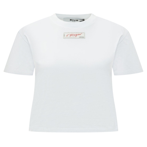 MSGM 반팔 티셔츠 4042MDM90267002 01 OPTICAL WHITE_이미지