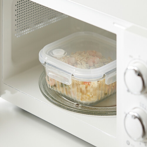 네오플램 웨이브락 내열유리 밀폐용기 V 스팀홀 정사각