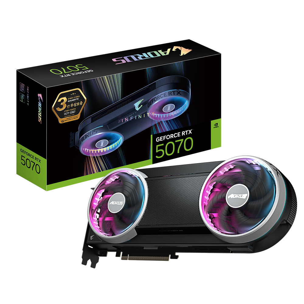 GIGABYTE AORUS 지포스 RTX 5070 INFINITY D7 12GB 제이씨현_이미지