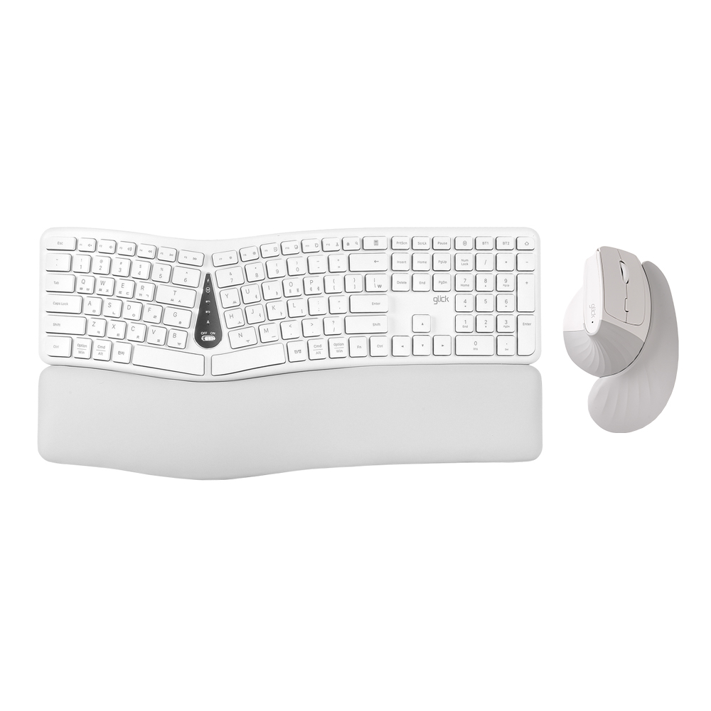 지클릭커 OFFICEPRO EMK350 무선 키보드 마우스 세트 (화이트)_이미지