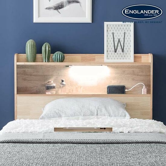 잉글랜더 켈리 원목 수납 LED침대 SS (E호텔양모7존독립)_이미지