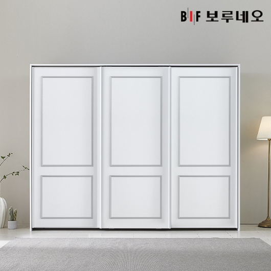 쥬피터 E0 웨인스코팅 슬라이딩 키큰 선반형 옷장 3300