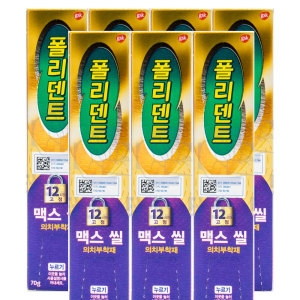 글락소스미스클라인 폴리덴트 의치부착재 맥스씰 70g (7개)
